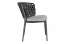 Krzesło stołowe ogrodowe NOELIA grafitowe aluminiowe linea polipropylenowa poduszka