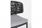 Krzesło stołowe ogrodowe NOELIA grafitowe aluminiowe linea polipropylenowa poduszka