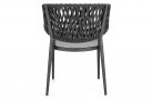 Krzesło stołowe ogrodowe NOELIA grafitowe aluminiowe linea polipropylenowa poduszka