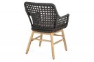 Fotel na taras stołowy WILSON podstawa alu powłoka drewno technorattan czarny bananowiec