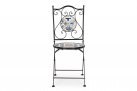 Klasyczne krześło metalowe składane MYKONOS z ceramicznymi włoskimi ozdobami