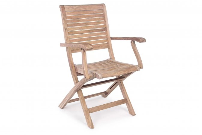 Składany fotel na taras z drewna teakowego MARYLAND