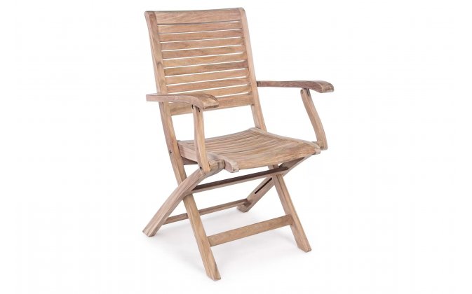 Składany fotel na taras z drewna teakowego MARYLAND