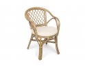 Klasyczny fotel rattanowy na taras ATHINA z poduszką