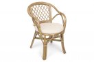 Klasyczny fotel rattanowy na taras ATHINA z poduszką