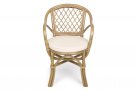 Klasyczny fotel rattanowy na taras ATHINA z poduszką