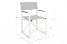 Białe składane krzesło reżyserskie aluminiowe LAGUN  podłokietniki teak bizzotto