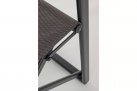grafitowe składane krzesło reżyserskie aluminiowe LAGUN  podłokietniki teak bizzotto