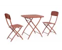 Dwuosobowy komplet stołowy do kawiarni YVONNE ceglany