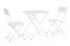 Dwuosobowy komplet stołowy do kawiarni YVONNE biały 