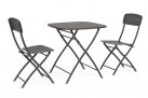 Dwuosobowy komplet stołowy do kawiarni YVONNE grafitowy