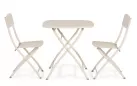 Dwuosobowy komplet stołowy do kawiarni YVONNE jasnobeżowy