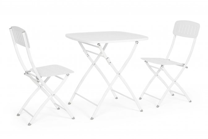 Dwuosobowy komplet stołowy do kawiarni YVONNE biały 