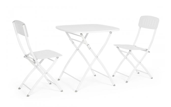 Dwuosobowy komplet stołowy do kawiarni YVONNE biały 
