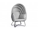 Fotel z daszkiem ogrodowy wypoczynkowy ELDON stal ciemnoszara bizzotto