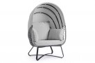 Fotel z daszkiem ogrodowy wypoczynkowy ELDON stal ciemnoszara bizzotto