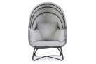 Fotel z daszkiem ogrodowy wypoczynkowy ELDON stal ciemnoszara bizzotto
