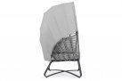Fotel z daszkiem ogrodowy wypoczynkowy ELDON stal ciemnoszara bizzotto
