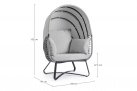 Fotel z daszkiem ogrodowy wypoczynkowy ELDON stal ciemnoszara bizzotto
