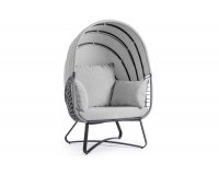 Fotel z daszkiem ogrodowy wypoczynkowy ELDON stal ciemnoszara bizzotto