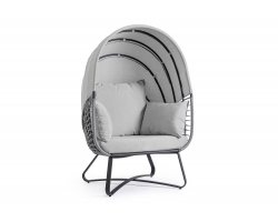 Fotel z daszkiem ogrodowy wypoczynkowy ELDON stal ciemnoszara bizzotto