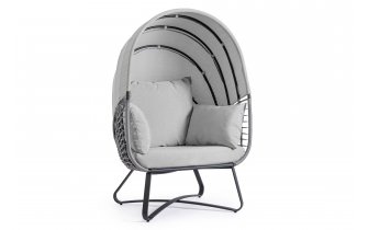 Fotel z daszkiem ogrodowy wypoczynkowy ELDON stal ciemnoszara bizzotto