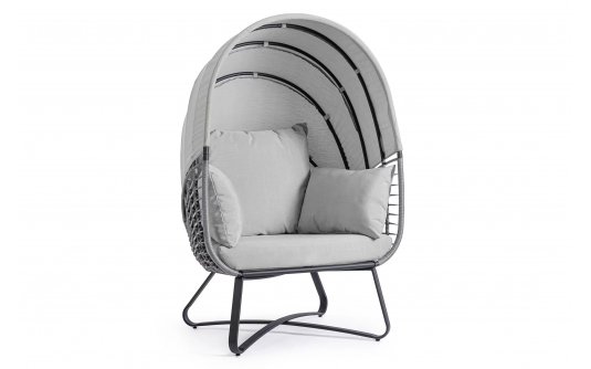 Fotel z daszkiem ogrodowy wypoczynkowy ELDON stal ciemnoszara bizzotto Fotel z daszkiem ogrodowy wypoczynkowy ELDON stal ciemnoszara bizzotto