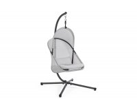 Kokon wiszący na stelażu stalowym ALGAR szara tkanina siatkowa