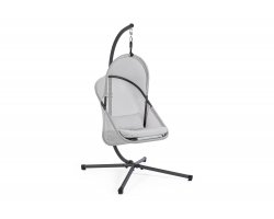 Kokon wiszący na stelażu stalowym ALGAR szara tkanina siatkowa