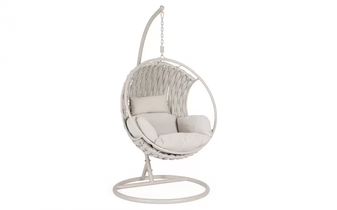 Fotel wiszący kokon GALAPAGOS jasnobeżowy 