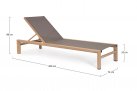 Aluminiowy leżak ogrodowy SKIPPER drewnopodna powłoka brązowa tekstylina bizzotto