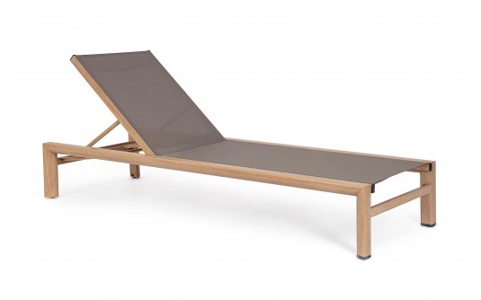 Aluminiowy leżak ogrodowy SKIPPER drewnopodna powłoka brązowa tekstylina bizzotto Aluminiowy leżak ogrodowy SKIPPER drewnopodna powłoka brązowa tekstylina bizzotto