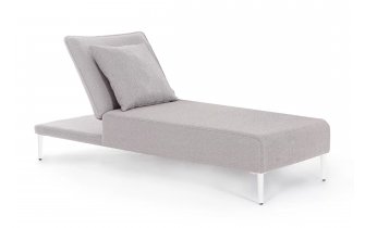 Ekskluzywny lezak ogrodowy VIPER obicie Olefin beżowy bizzotto