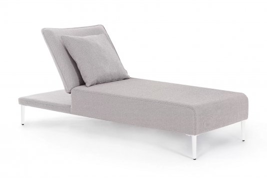 Ekskluzywny lezak ogrodowy VIPER obicie Olefin beżowy bizzotto