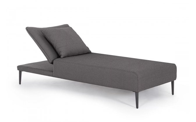 Ekskluzywny lezak ogrodowy VIPER obicie Olefin antracyt bizzotto