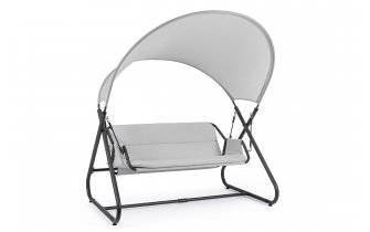 Huśtawka ogrodowa nowoczesna ARKELL siatkowy półokragły daszek