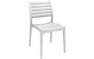 Białe sztaplowane krzesło ogrodowe z polipropyleny ARES 