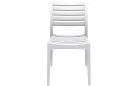 Białe sztaplowane krzesło ogrodowe z polipropyleny ARES 