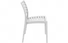 Białe sztaplowane krzesło ogrodowe z polipropyleny ARES 