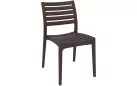 Brązowe sztaplowane krzesło ogrodowe z polipropyleny ARES 
