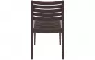Brązowe sztaplowane krzesło ogrodowe z polipropyleny ARES 