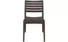 Brązowe sztaplowane krzesło ogrodowe z polipropyleny ARES 