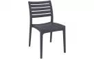 Grafitowe sztaplowane krzesło ogrodowe z polipropyleny ARES 