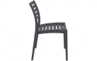 Grafitowe sztaplowane krzesło ogrodowe z polipropyleny ARES 