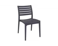 Grafitowe sztaplowane krzesło ogrodowe z polipropyleny ARES 