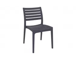 Grafitowe sztaplowane krzesło ogrodowe z polipropyleny ARES 