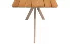 Stół ogrodowy barowy nogi krzyżowe beżowe PRADO 4SO blat teak 