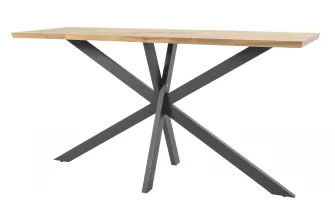 Stół ogrodowy barowy nogi krzyżowe grafitowe PRADO 4SO blat teak 