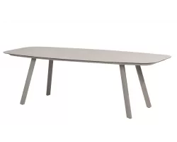 Stół na taras aluminiowy MANOLO jasnoszary 240 cm z blatem ceramicznym