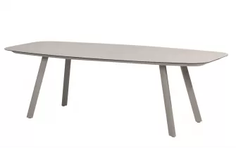 Stół na taras aluminiowy MANOLO jasnoszary 240 cm z blatem ceramicznym